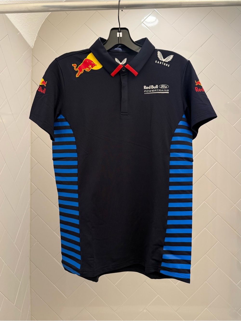 Red Bull Racing Women’s Night Sky Navy Striped Polo Jersey